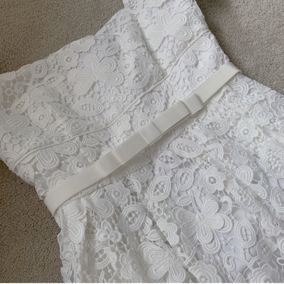 Self Portrait White Guipure Floral Lace Midi Dress - Picture 7 of 16